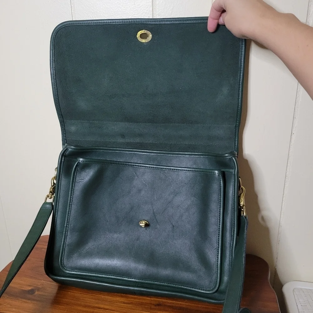 Vintage Coach Colebrook #5181 Green 2way Shoulder Bag Messenger Briefcase - Picture 3 of 12